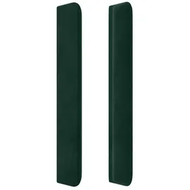 vidaXL LED Kopfteil Dunkelgrün 147x16x118/128 cm Samt