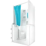 AcquaVapore Senioren Dusche Sitzwanne Badewanne mit Tür S02D-B 100x78cm