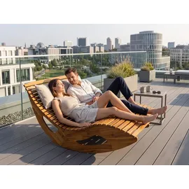 prestige home living outdoor Ergonomische Doppelschwungliege 150 x 120 x 66 cm Braun