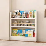 Schlankes Bücherregal aus Holz für kleine Räume – 3 Etagen, schmales Bücherregal, 10 cm breit, ideal für Schlafzimmer, Büro oder Arbeitszimmer, platzsparende Aufbewahrungslösung (Weiß, 100 cm)