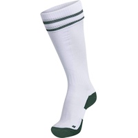 hummel Unisex Element Football Socken, Weiß/Evergrün, 39-42