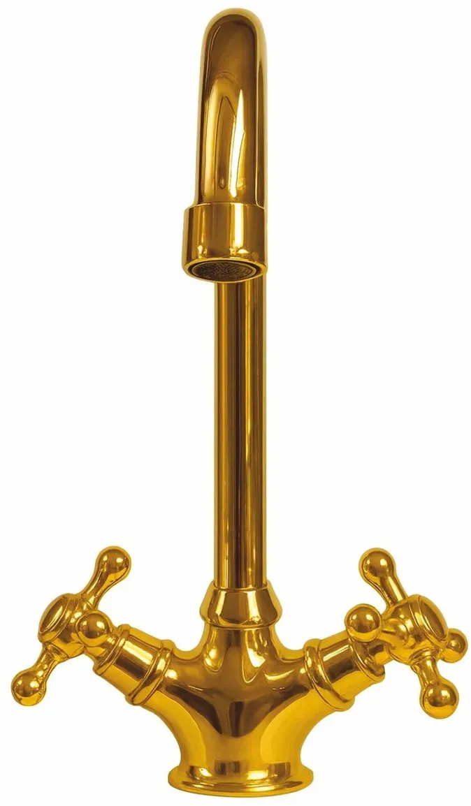 Casa Padrino Jugendstil Waschtisch Armatur Gold H. 28 cm - Nostalgisches Bad Zubehör