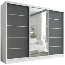 A&J MöbelLand Schiebetürenschrank AURELIA 1 200 x 215 x 59,5 cm Grau/Weiß