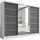 A&J MöbelLand Schiebetürenschrank AURELIA 1 200 x 215 x 59,5 cm Grau/Weiß