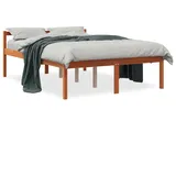 vidaXL Seniorenbett Wachsbraun 135x190 cm Massivholz Kiefer