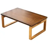 NUODWELL Tabletttisch Beistelltisch Klappbar Couchtisch aus Bambus, Balkon und Tatami eignen braun