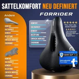 FORRIDER Fahrradsattel 23 cm Schwarz