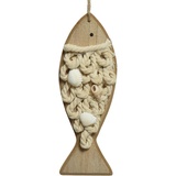 Decoris 1 Maritime Dekofiguren 19cm Holzfisch Hängedekoration Holzaufhänger Meeresdeko