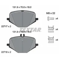 Textar Bremsbeläge mit Zubehör Hinten Rechts Links für Mercedes-Benz