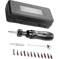 VEVOR 1/4-Zoll-Antriebs-Drehmomentschraubendreher-Schlüsselsatz, 1,13–7,91 Nm Drehmoment-Einstellbereich, 1 in-lb-Schritte Drehmomentschraubendreher, Schraubendreher-Bohrer-Set mit Skala