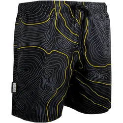 GUGGEN MOUNTAIN 2335 Herren Badehose Streifen lässige Boardshorts Linien Muster L