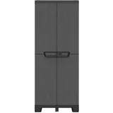 Kreher® Kunststoffschränke Aufbewahrungsschrank Gartenschrank in Schiefer Optik in Anthrazit. 2 in 1 Mehrzweckschrank- Spindschrank oder als Beistellschrank. (Mehrzweckschrank/Spindschrank)