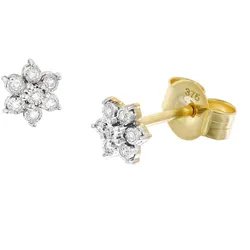 GLIZZ GL8633 Diamant-Ohrstecker Blüten Ohrringe Gold 333/8K