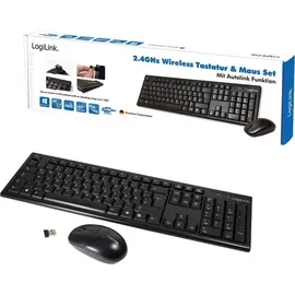 Logilink Wireless Tastatur DE Set schwarz (ID0104)