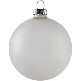 Beliani Weihnachtskugel 35er Set Glas grau