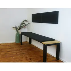 Lycce XXL Klemmkissen SCHWARZ  Bankauflage  Sitzkissen für Sitzbank (verrutscht nicht) Kunstleder Breite 150cm