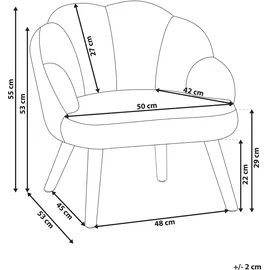 Beliani Kindersessel MILAND Bouclé  - rosa