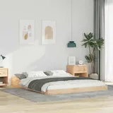 vidaXL Modernes Plattformbett aus Naturholz 160 x 200 cm - Massivholz in Braun, mit festem Lattenrost, kein Boxspring nötig, für 2 Personen, einfaches Design, robust, minimalistisch und zeitgemäß.