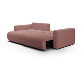 Fun Möbel Ecksofa Sofa mit Schlaffunktion CHAIRA Stoff Curio Rose Ottomane Links - Rosa