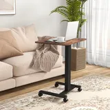 Vinsetto Schreibtisch Höhenverstellbarer Laptoptisch mit Rollen (Computertisch, 1-St., Arbeitstisch), Rustikal-Braun 65 x 48 x 68-108 cm braun Rechteck | 65 cm x 68 cm x 48 cm