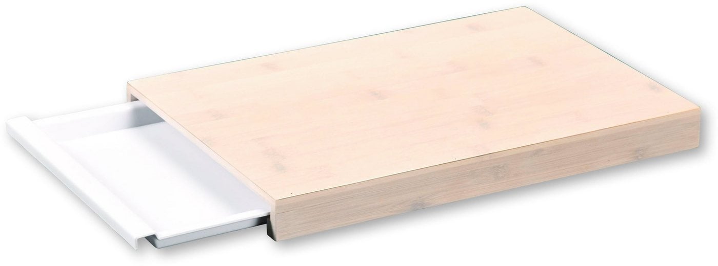 Preisvergleich Produktbild KESPER® Schneidebrett, Holz, Kunststoff, (1-St), mit Auffangschale weiß