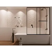 Vente-unique Duschtrennwand Badewanne mit Handtuchhalter - 120 x 140