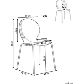 Beliani Gartenstuhl Kunststoff Hellgrün 4er Set