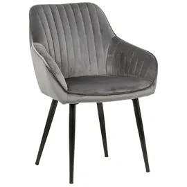 Riess-Ambiente Edler Armlehnen Stuhl TURIN silbergrau mit Ziersteppung