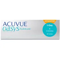 Acuvue OASYS 1-Day for Astigmatism Tageslinsen mit komfortablem Tragegefühl – -1,5 dpt, Cyl -0.75, 180 BC 8.5 – Mit UV Schutz und Austrocknungsschutz – 30 Linsen