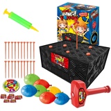 weiting Mit Hammer 2024 Ballon-Desktop-Brettspiel 100 Luftballons Anti-Stress-Ballon-Box-Spiel für Kinder Jugendliche Erwachsene