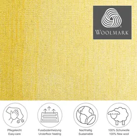 THEKO Wollteppich Wool Comfort gelb ¦ Wolle ¦ Maße (cm): B: 60 H: 1,4