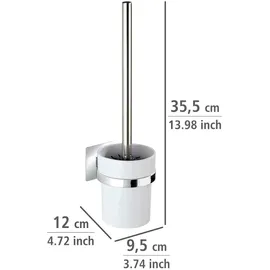 Wenko WC-Bürstengarnitur Turbo-Loc Quadro Silber/Weiß (1 St.)
