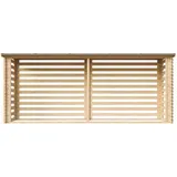 TIMBELA Brennholzregal Holz 112 x 458 x 199 cm 6,7 m3 Beige