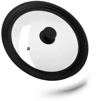 Relaxdays 2 x Topfdeckel 26-30 cm Silikon schwarz