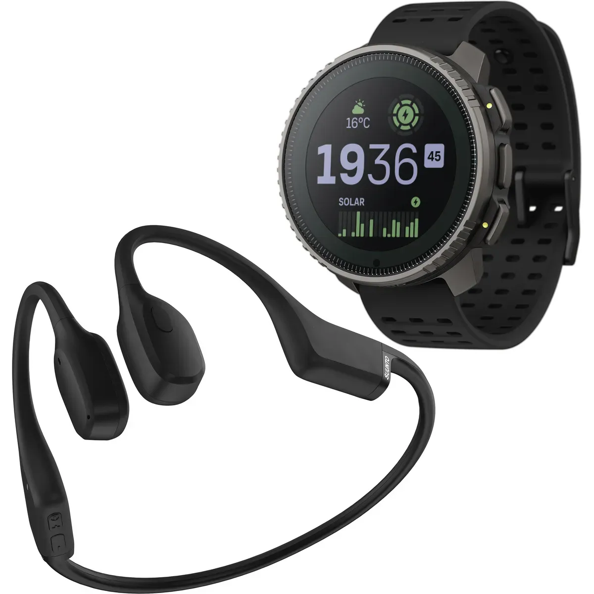 Suunto Suunto Vertical TI Solar GPS Uhr + Sonic Kopfhörer (Größe One Size, schwarz)
