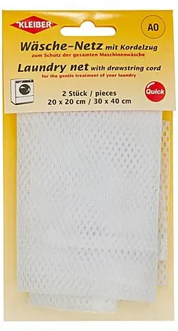 Kleiber Wäschenetze mit Kordelzug, 20 x 20 cm und 30 x 40 cm, 2 Stück