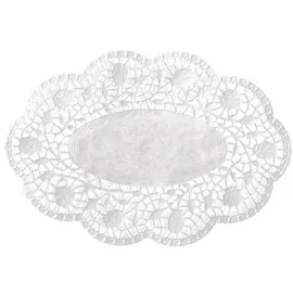 Papstar 500 Mokkadeckchen oval 18 cm x 13 cm weiss