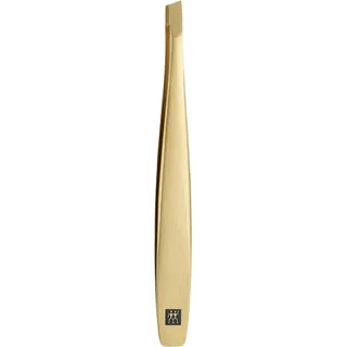 ZWILLING Pinzette Schräg (Zupfen von Augenbrauen, Entfernen von Splittern, Handgeschliffene, angeraute Spitzen, Hypoallergen), Premium, Gold, 90 mm