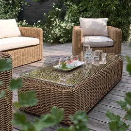 Oviala Zanzibar Gartenlounge-Ecksofa 8-tlg. braun