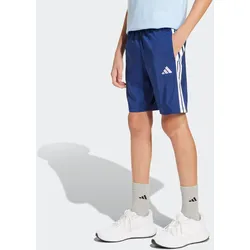 Shorts ADIDAS SPORTSWEAR "J 3S WV SH", Kinder, Gr. 140, N-Gr, blau (dunkelblau, weiß), Obermaterial: 100% Polyester, sportlich, Hosen
