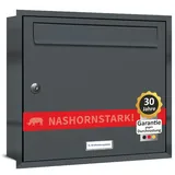 AL Briefkastensysteme 1er Briefkasten Anlage Unterputz Montage RAL 7016 Anthrazit Grau, Post A4, robust, wetterfest, Artikelnummer: 331P1U1P7016