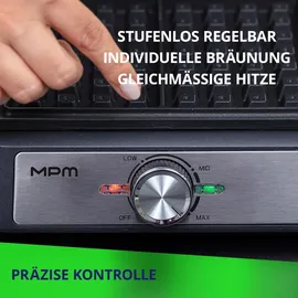 MPM MGO-41-4 Waffeleisen Schwarz