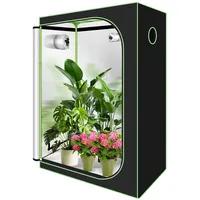 Fiqops Growzelt, 600D Oxford 120x60x180cm Grow Tent, Grow Box mit Beobachtungsfenster Lichtdicht und Wasserdicht Growschrank, Luftig Gewächshaus Growroom für Homegrowing, Indoor-Anbau