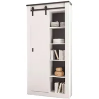 Furn.design Hochschrank "Stove" weiß Pinie anthrazit 93 x 201