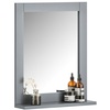 SoBuy Spiegel FRG129, Wandspiegel Badspiegel mit Ablage grau