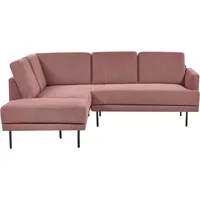 Beliani 4-Sitzer Ecksofa Rosa-Braun Rechtsseitig BREDA