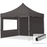 TOOLPORT Faltpavillon Economy 3 x 3 m inkl. 2 Seitenteile dunkelgrau 59005