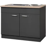 wiho Küchen Spülenschrank Michigan grau
