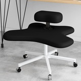 Kniestuhl, Ergonomischer Sitz, Fünfzackig mit Rollen, Höhenverstellbarer Hocker Zur Haltungsverbesserung und korrektur, Geeignet für Den Einsatz im Home Office, Mehrfarbige Ausführung ( Color : Black