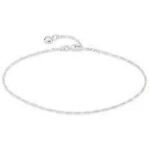 Bruno Banani Fußkette Schmuck Geschenk Silber 925 Körperschmuck Figarokette Herz, Made in Germany silberfarben